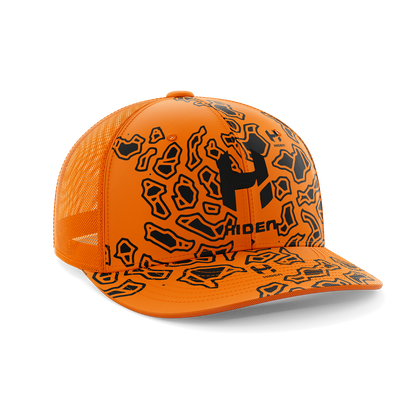 Hiden® Blaze Orange/Exile Camo™ Curved Snap Back Hunting Hat