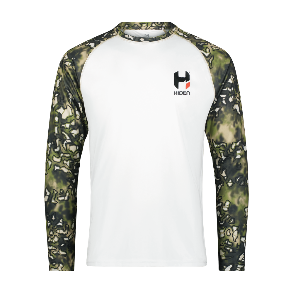 Quick Dry HIDEN EXILE™ White/Camo Long Sleeve Shirt – Hiden
