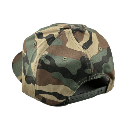 Hiden Solid Woodland Camo Snap Back Flat Bill Hat