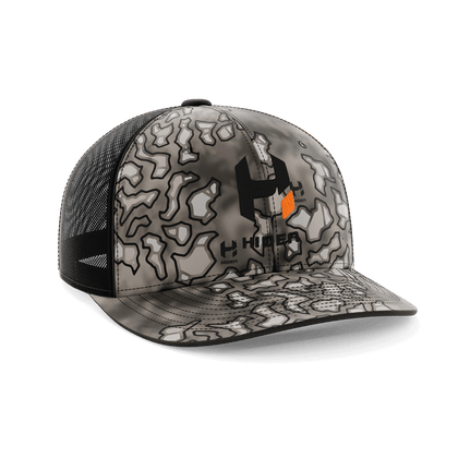 Hiden® Black/Arid Exile Camo™ Curved Snap Back Hat