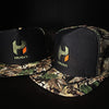 Hiden Woods Camo Black Olive Foam Flatbill Snapback Hat