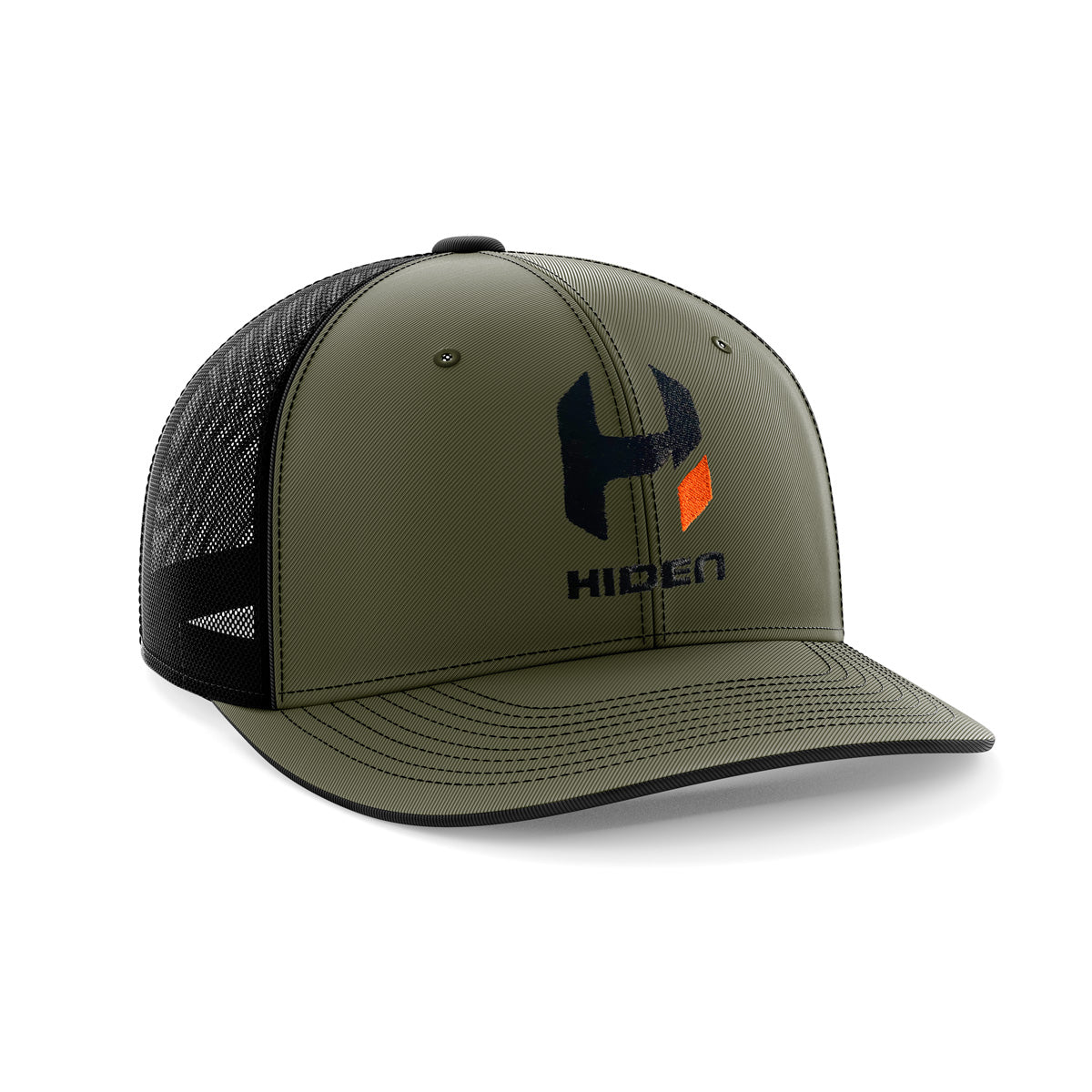 Hiden Black/Olive Curved Snapback Hat