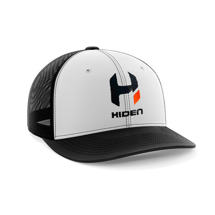 Hiden Black and White Mesh Curved Snapback Hat