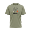 Hiden Exile Camo Logo Olive T-Shirt 50/50 Blend