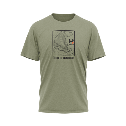 Hiden Backcountry Topo Olive T-Shirt 50/50 Blend