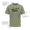 Hiden Elk Skull Olive T-Shirt 50/50 Blend