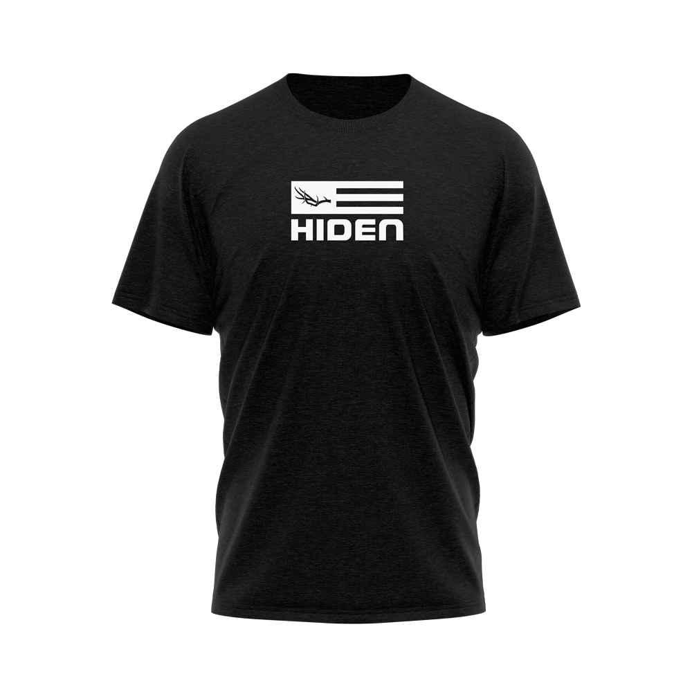 Hiden "American Hunter" Black T-Shirt 50% Poly 50% Cotton
