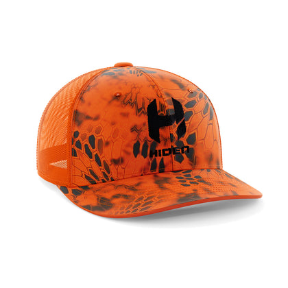 Hiden Kryptek Inferno Blaze Orange Curved Snapback Hat