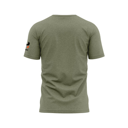 Hiden Olive Black Logo 50/50 Blend T-Shirt