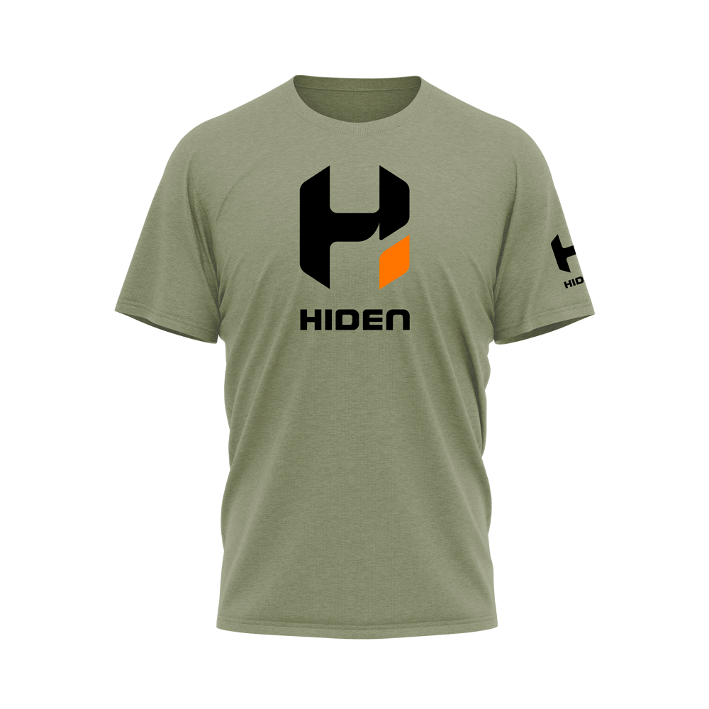 Hiden Olive Black Logo 50/50 Blend T-Shirt