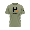 Hiden Olive Black Logo 50/50 Blend T-Shirt