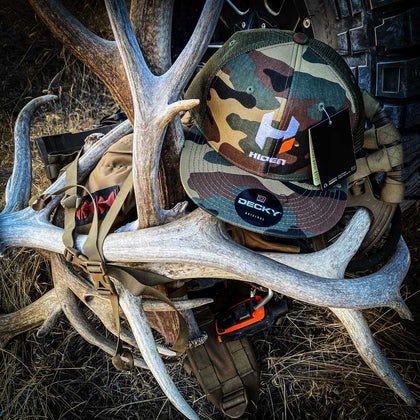 Hiden Olive/Woodland Camo Snap Back Flat Bill Hat