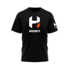 Hiden Black with White HIDEN Logo 50/50 Blend T Shirt